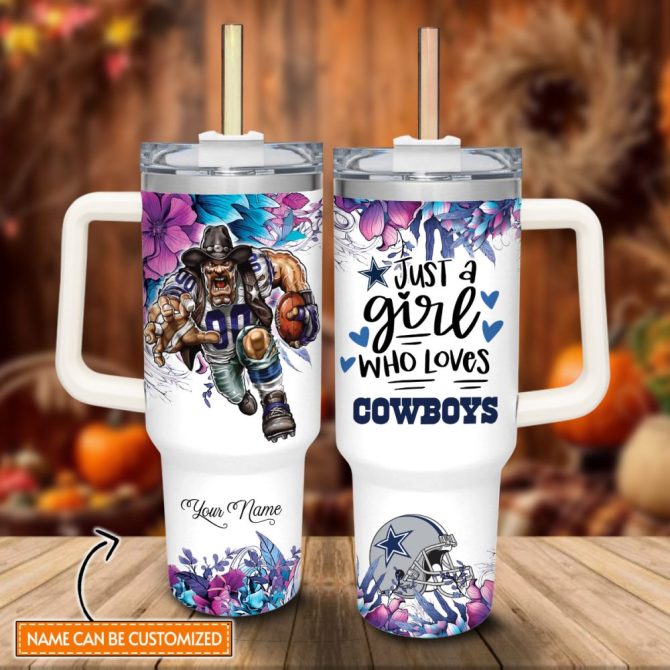 Dallas Cowboys Nfl Custom Stanley Quencher 40Oz Stainless Steel Tumbler With Handle