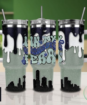 Dallas Cowboys Nfl Glitter Custom Stanley Quencher 40Oz Stainless Steel Tumbler With Handle