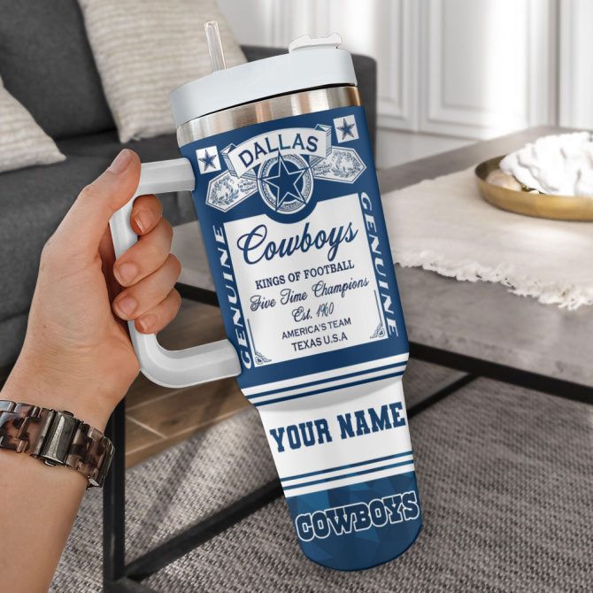 Dallas Cowboys Nfl Custom Stanley Quencher 40Oz Stainless Steel Tumbler With Handle - Image 2