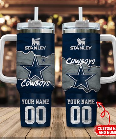 Dallas Cowboys Nfl Custom Stanley Quencher 40Oz Stainless Steel Tumbler With Handle