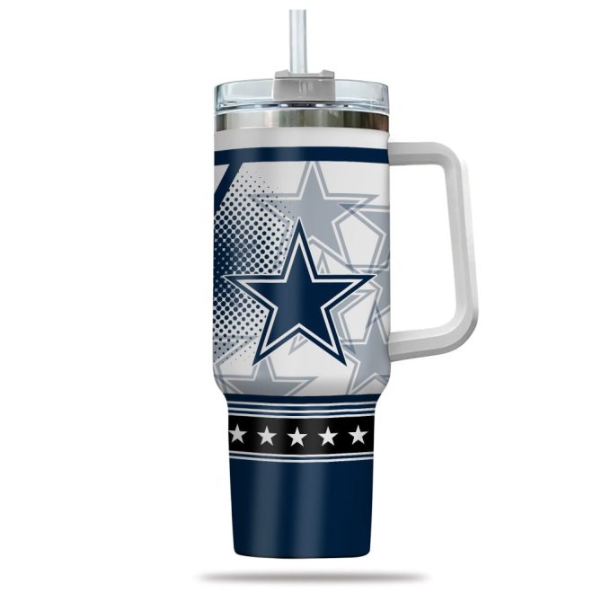 Dallas Cowboys Nfl Custom Stanley Quencher 40Oz Stainless Steel Tumbler With Handle - Image 2