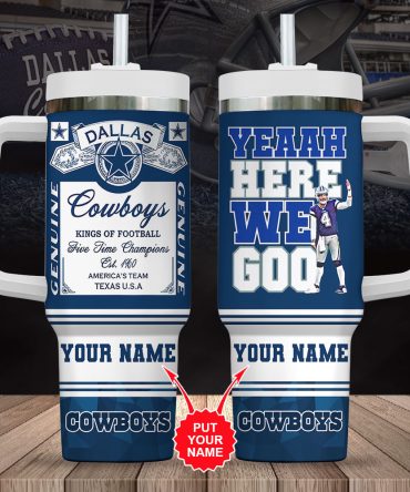 Dallas Cowboys Nfl Custom Stanley Quencher 40Oz Stainless Steel Tumbler With Handle