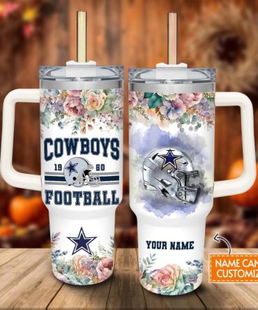 Dallas Cowboys Nfl Custom Stanley Quencher 40Oz Stainless Steel Tumbler With Handle