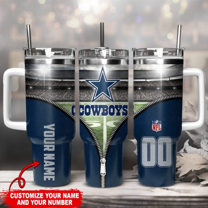 Dallas Cowboys Nfl Custom Stanley Quencher 40Oz Stainless Steel Tumbler With Handle
