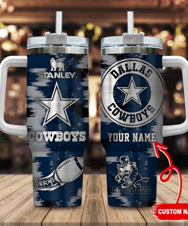 Dallas Cowboys Nfl Custom Stanley Quencher 40Oz Stainless Steel Tumbler With Handle