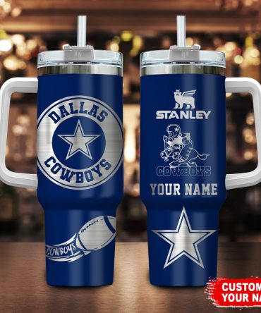 Dallas Cowboys Nfl Custom Stanley Quencher 40Oz Stainless Steel Tumbler With Handle