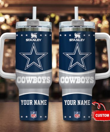 Dallas Cowboys Nfl Custom Stanley Quencher 40Oz Stainless Steel Tumbler With Handle