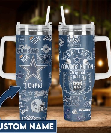 Dallas Cowboys Nfl Custom Stanley Quencher 40Oz Stainless Steel Tumbler With Handle