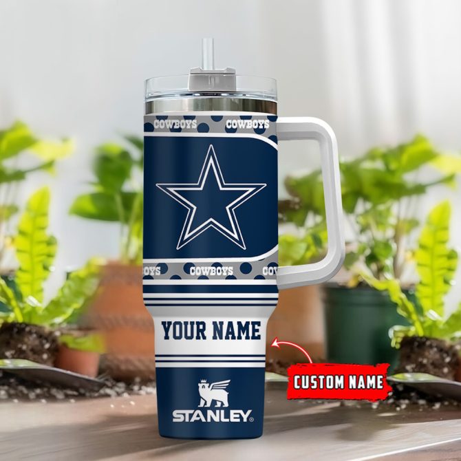 Dallas Cowboys Nfl Custom Stanley Quencher 40Oz Stainless Steel Tumbler With Handle - Image 2