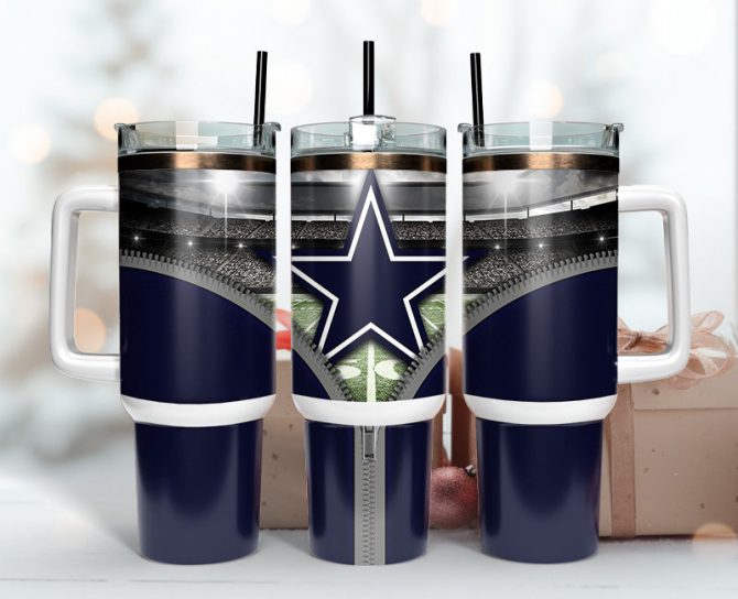 Dallas Cowboys Nfl Custom Stanley Quencher 40Oz Stainless Steel Tumbler With Handle