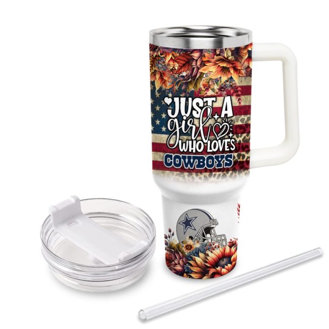 Dallas Cowboys Nfl Custom Stanley Quencher 40Oz Stainless Steel Tumbler With Handle - Image 3