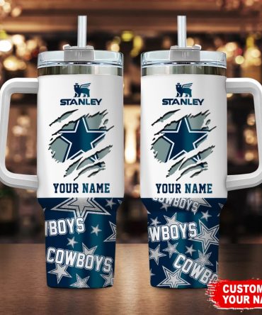 Dallas Cowboys Nfl Custom Stanley Quencher 40Oz Stainless Steel Tumbler With Handle