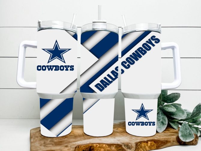 Dallas Cowboys Nfl Custom Stanley Quencher 40Oz Stainless Steel Tumbler With Handle