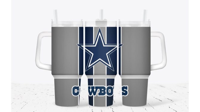 Dallas Cowboys Nfl Custom Stanley Quencher 40Oz Stainless Steel Tumbler With Handle