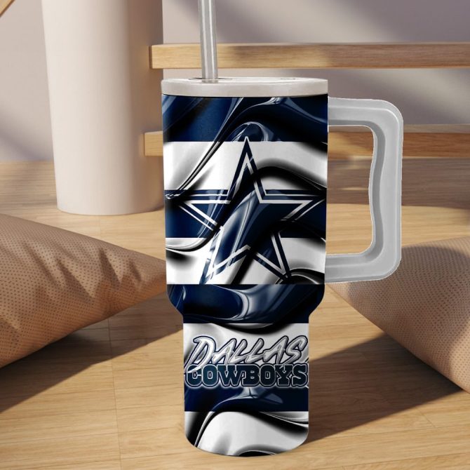 Dallas Cowboys Nfl Custom Stanley Quencher 40Oz Stainless Steel Tumbler With Handle - Image 2