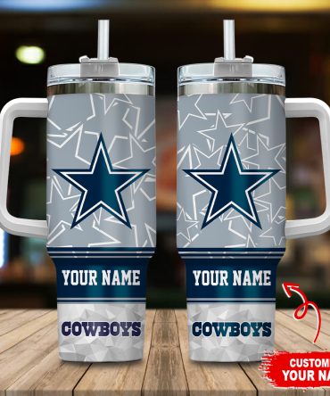 Dallas Cowboys Nfl Custom Stanley Quencher 40Oz Stainless Steel Tumbler With Handle