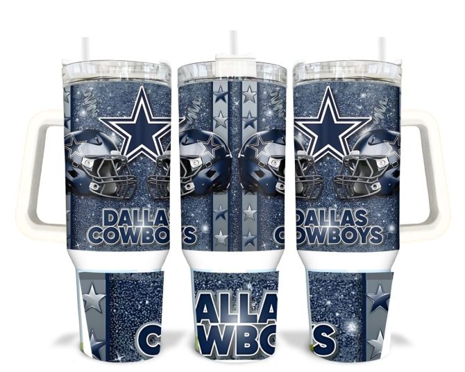 Dallas Cowboys Nfl Custom Stanley Quencher 40Oz Stainless Steel Tumbler With Handle