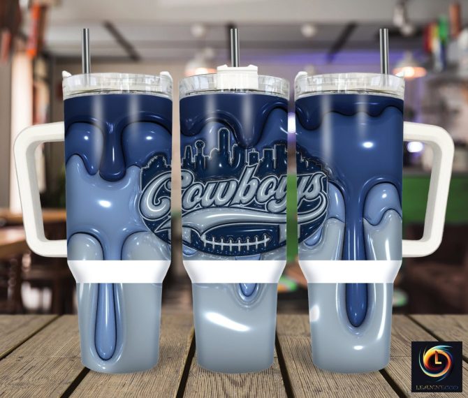 Dallas Cowboys Nfl Custom Stanley Quencher 40Oz Stainless Steel Tumbler With Handle