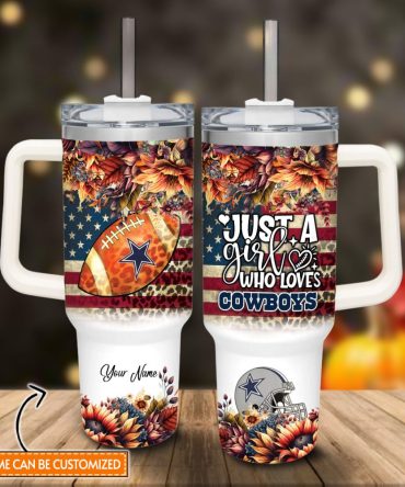 Dallas Cowboys Nfl Custom Stanley Quencher 40Oz Stainless Steel Tumbler With Handle