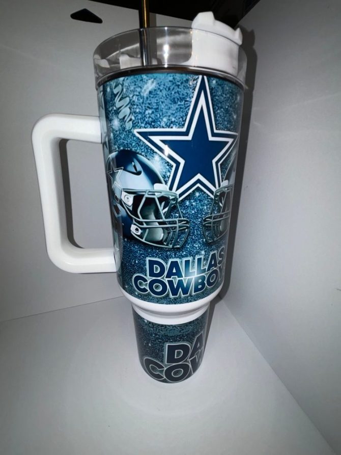 Dallas Cowboys Nfl Custom Stanley Quencher 40Oz Stainless Steel Tumbler With Handle - Image 4