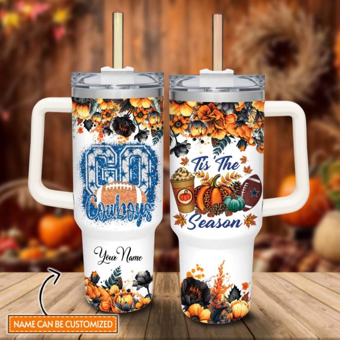 Dallas Cowboys Nfl Custom Stanley Quencher 40Oz Stainless Steel Tumbler With Handle