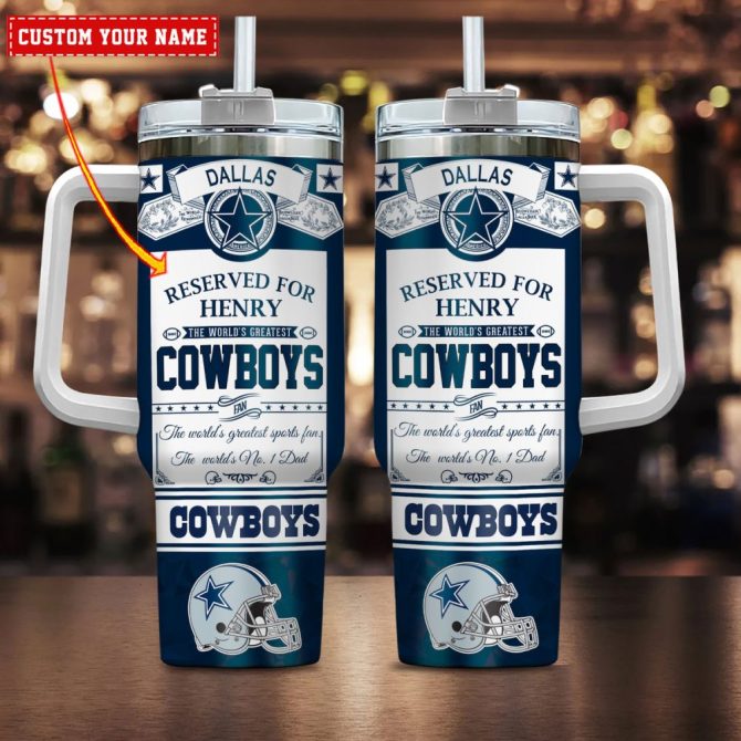 Dallas Cowboys Nfl Father #8217;S Day Custom Stanley Quencher 40Oz Stainless Steel