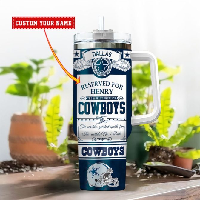 Dallas Cowboys Nfl Father #8217;S Day Custom Stanley Quencher 40Oz Stainless Steel - Image 2