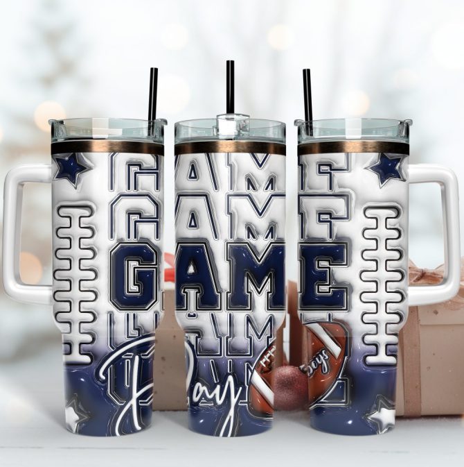 Dallas Cowboys Nfl Game Day Custom Stanley Quencher 40Oz Stainless Steel Tumbler With Handle