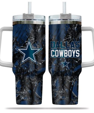 Dallas Cowboys Nfl Hunting Custom Stanley Quencher 40Oz Stainless Steel Tumbler With Handle