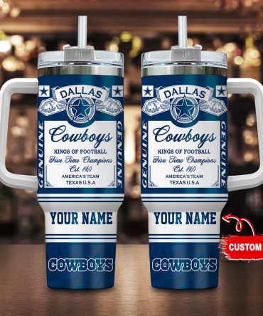 Dallas Cowboys Nfl Kings Of Football Custom Stanley Quencher 40Oz Stainless Steel Tumbler With Handle