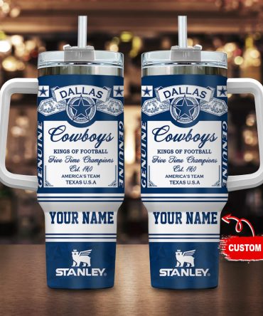 Dallas Cowboys Nfl Kings Of Football Custom Stanley Quencher 40Oz Stainless Steel Tumbler With Handle