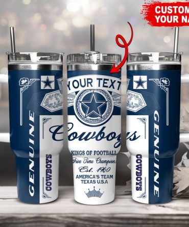 Dallas Cowboys Nfl Kings Of Football Custom Stanley Quencher 40Oz Stainless Steel Tumbler With Handle