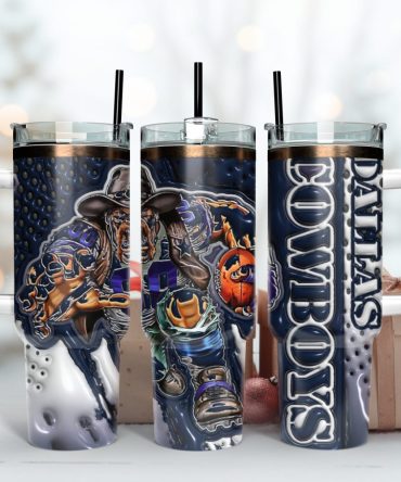 Dallas Cowboys Nfl Mascot Custom Stanley Quencher 40Oz Stainless Steel Tumbler With Handle