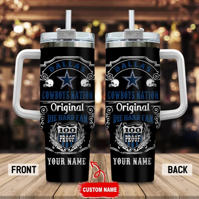 Dallas Cowboys Nfl Original Diehard Fan Custom Stanley Quencher 40Oz Stainless Steel Tumbler With Handle