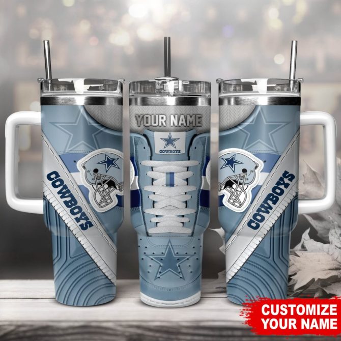 Dallas Cowboys Nfl Sneaker Custom Stanley Quencher 40Oz Stainless Steel Tumbler With Handle