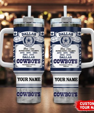 Dallas Cowboys Nfl Super Bowl Champs Pride Custom Stanley Quencher 40Oz Stainless Steel Tumbler With Handle