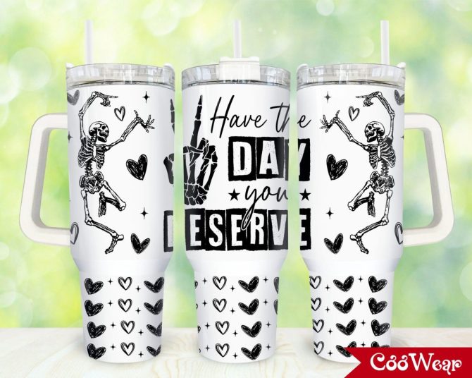 Dancing Skeleton Custom Stanley Quencher 40Oz Stainless Steel Tumbler With Handle
