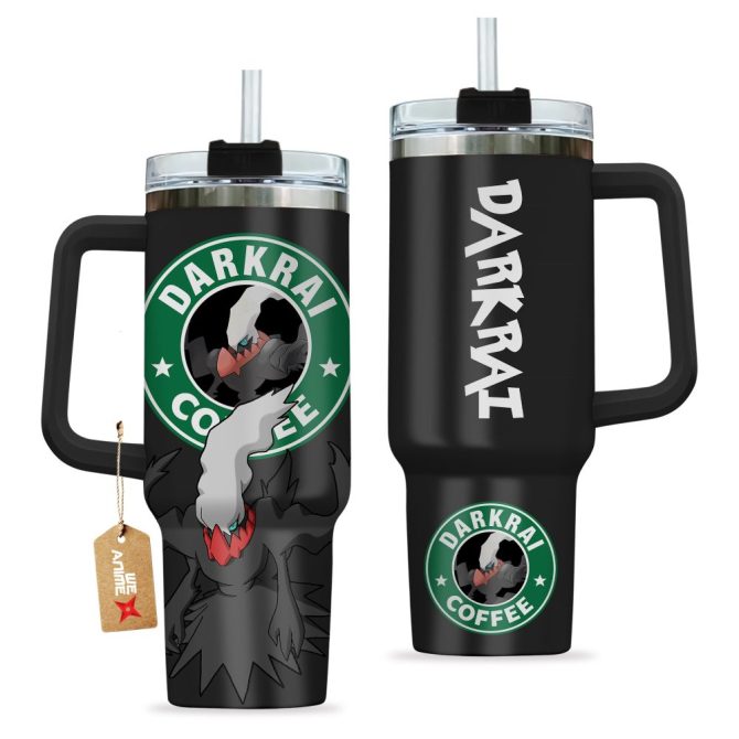 Darkrai Coffee Pokemon Anime Custom Stanley Quencher 40Oz Stainless Steel Tumbler With Handle - Image 2