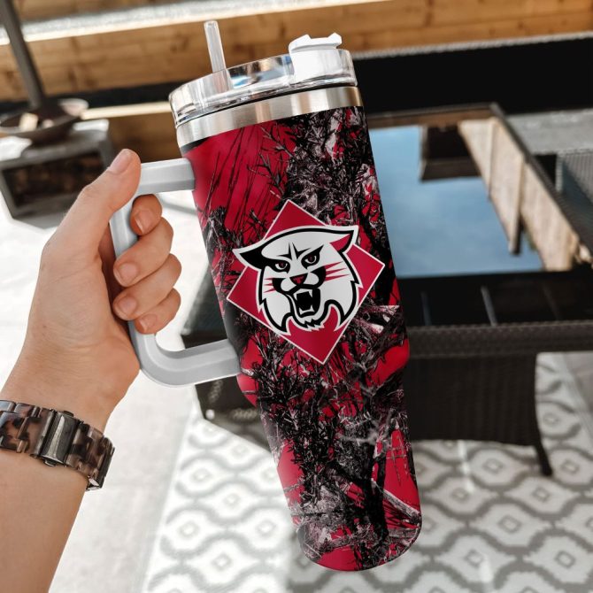 Davidson Wildcats Ncaa Hunting Custom Stanley Quencher 40Oz Stainless Steel Tumbler With Handle - Image 2