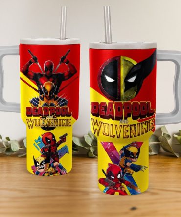 Deadpool And Wolverine Marvel Movies Custom Stanley Quencher 40Oz Stainless Steel Tumbler With Handle