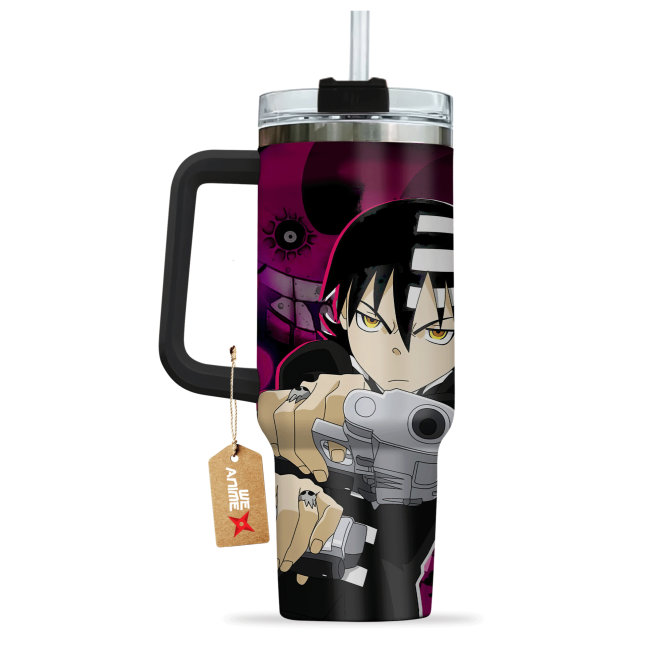 Death The Kid Soul Eater Anime Custom Stanley Quencher 40Oz Stainless Steel Tumbler With Handle - Image 4