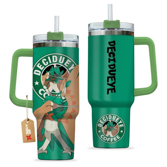 Decidueye Coffee Pokemon Anime Custom Stanley Quencher 40Oz Stainless Steel Tumbler With Handle - Image 2