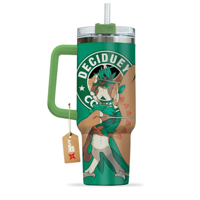 Decidueye Coffee Pokemon Anime Custom Stanley Quencher 40Oz Stainless Steel Tumbler With Handle - Image 4