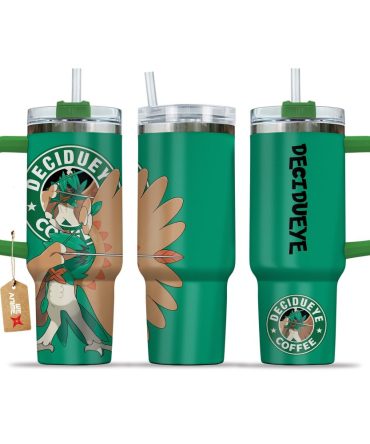 Decidueye Coffee Pokemon Anime Custom Stanley Quencher 40Oz Stainless Steel Tumbler With Handle