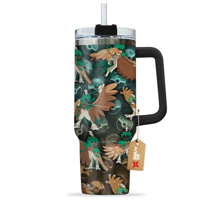 Decidueye Pokemon Anime Custom Stanley Quencher 40Oz Stainless Steel Tumbler With Handle - Image 2