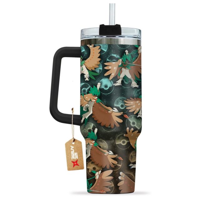 Decidueye Pokemon Anime Custom Stanley Quencher 40Oz Stainless Steel Tumbler With Handle
