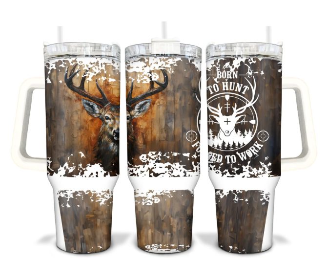Deer Hunter Custom Stanley Quencher 40Oz Stainless Steel Tumbler With Handle