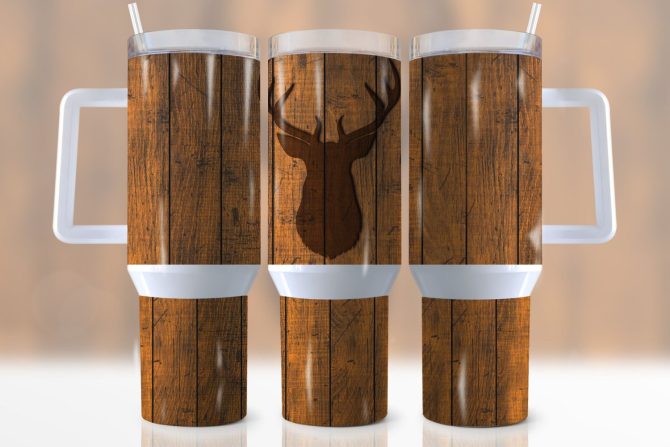 Deer Hunting Custom Stanley Quencher 40Oz Stainless Steel Tumbler With Handle