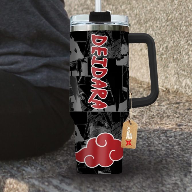 Deidara Naruto Anime Custom Stanley Quencher 40Oz Stainless Steel Tumbler With Handle - Image 3