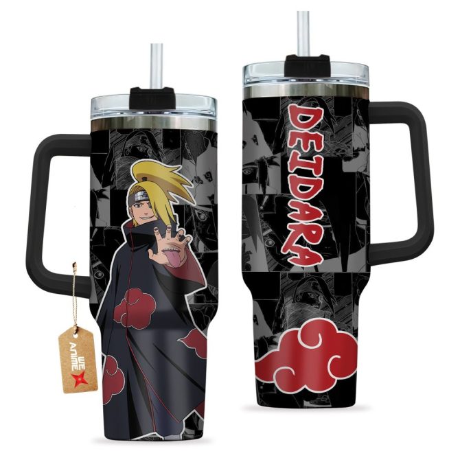 Deidara Naruto Anime Custom Stanley Quencher 40Oz Stainless Steel Tumbler With Handle